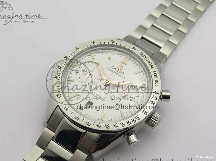 0218 Speedmaster ’57 Co-Axial OMF 1:1 Best Edition White Dial RG Markers On SS Bracelet A WellDesigned 8144